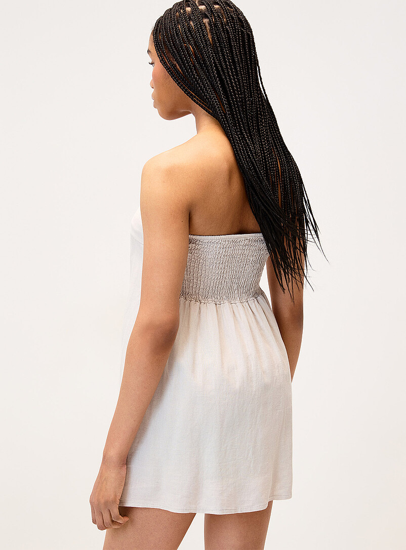 Twik: La minirobe tube lin m&eacute;lang&eacute; Rubis - Vermillon pour femme