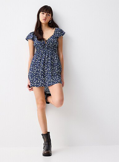 Floral bows short dress