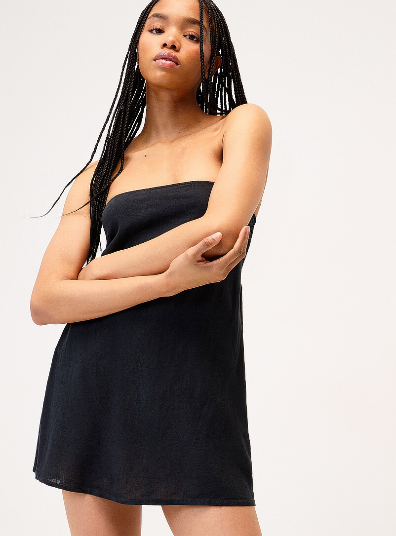 Linen blend tube minidress product image (primary)