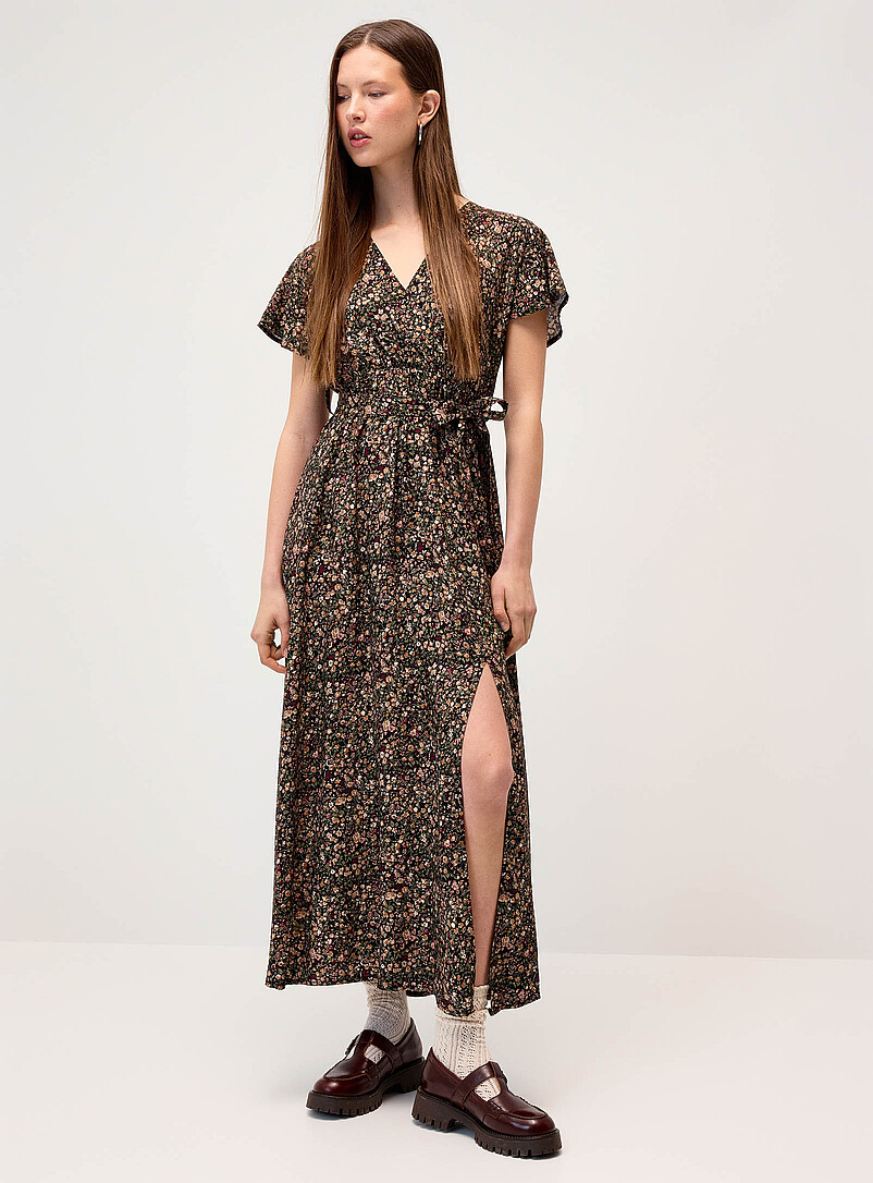 Printed wraparound maxi dress product image (primary)