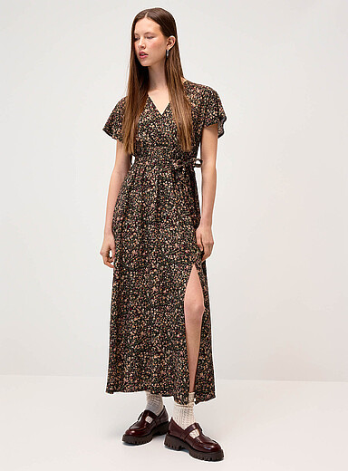 Printed wraparound maxi dress product image 2