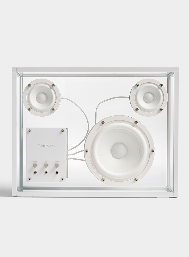 Transparent White White transparent speaker for men