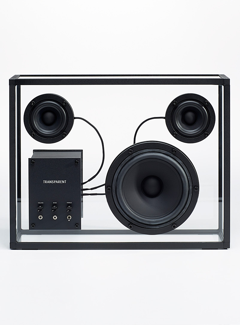 Transparent Black Black transparent speaker for men