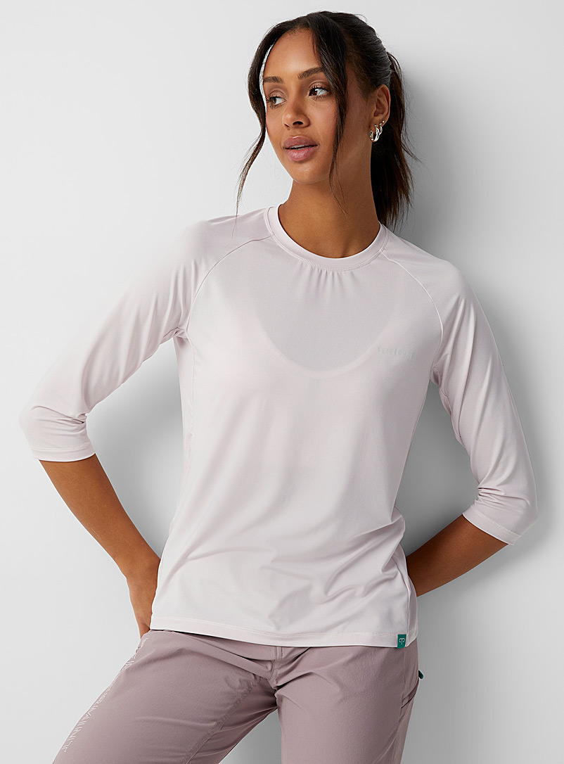 Peppermint Pink 3/4-sleeve pocket T-shirt for women