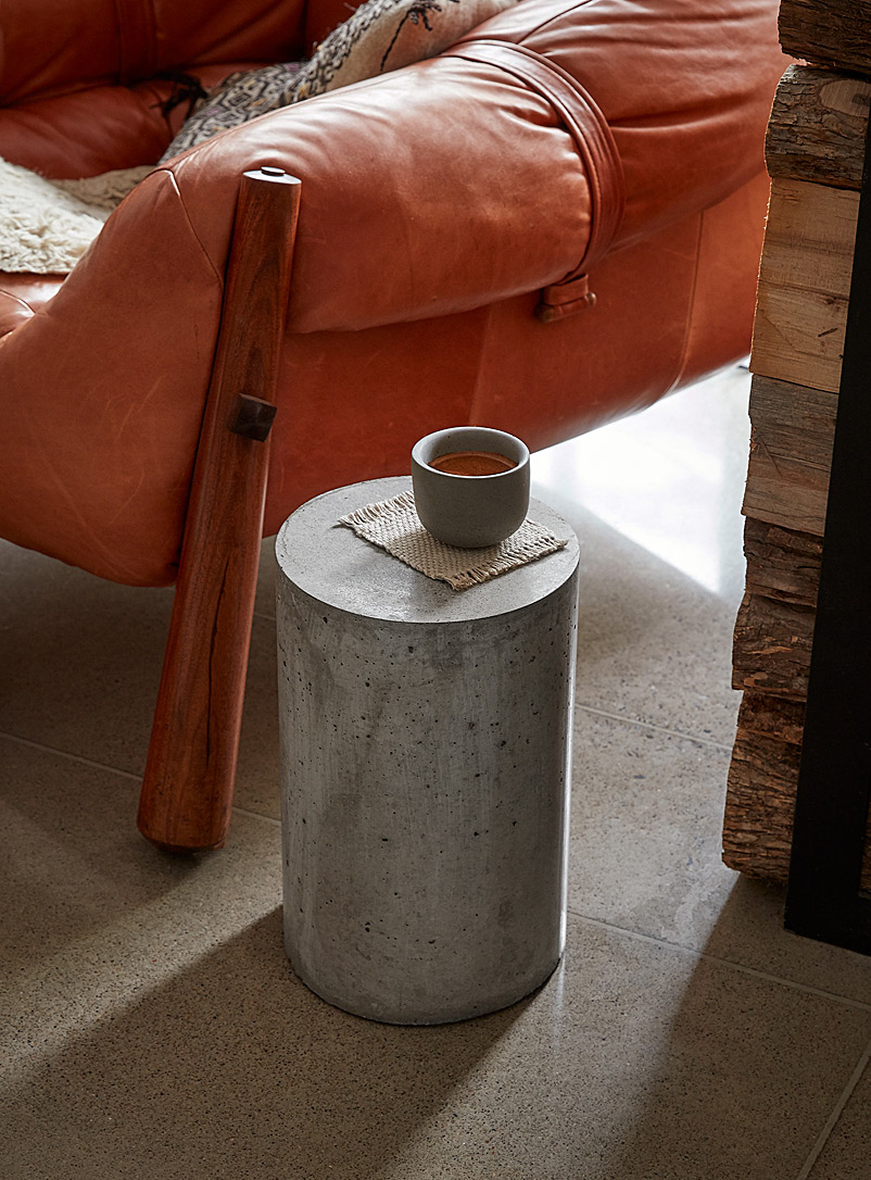 AtelierB: La table à café cylindre en béton Gris