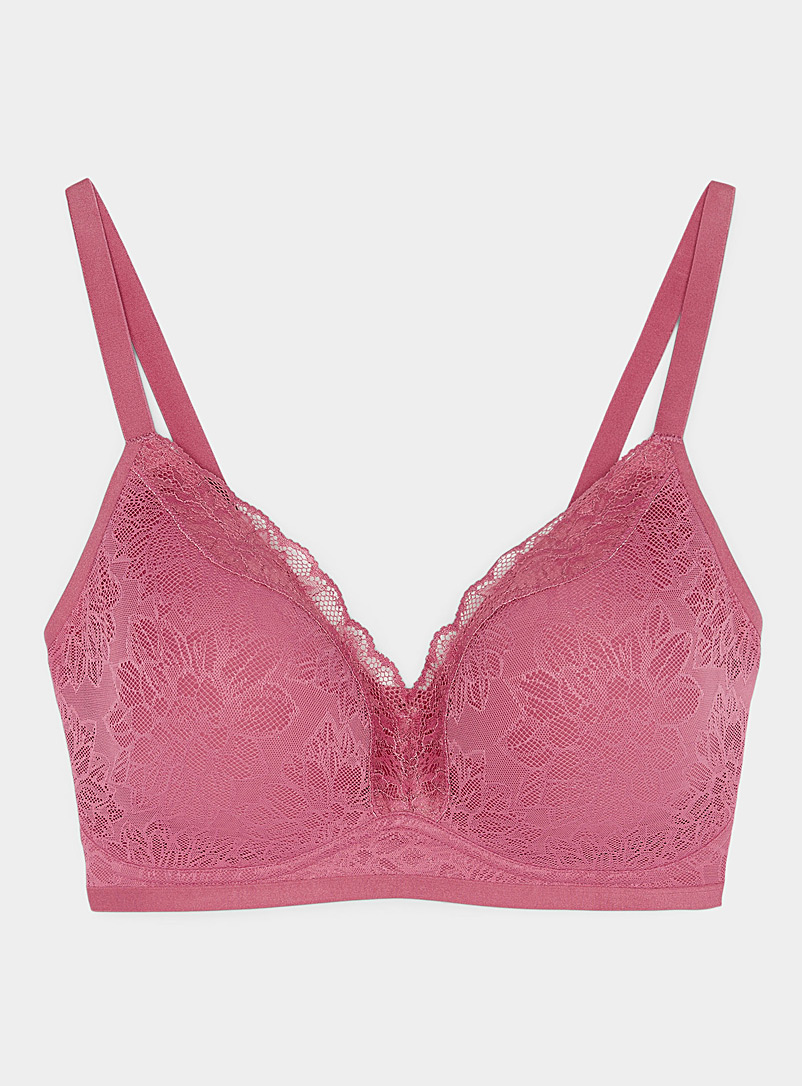 Triumph Pink Fit Smart floral lace plunge bra for women