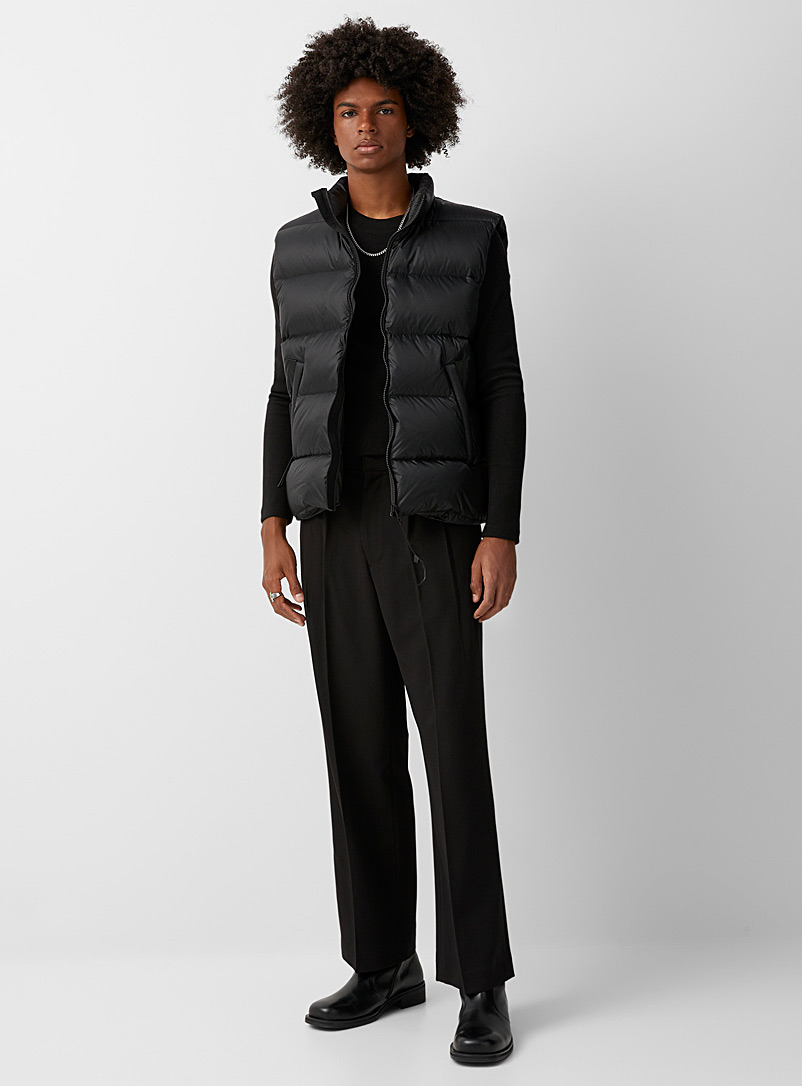 Le 31 Black Pertex® recycled nylon down puffer vest for men