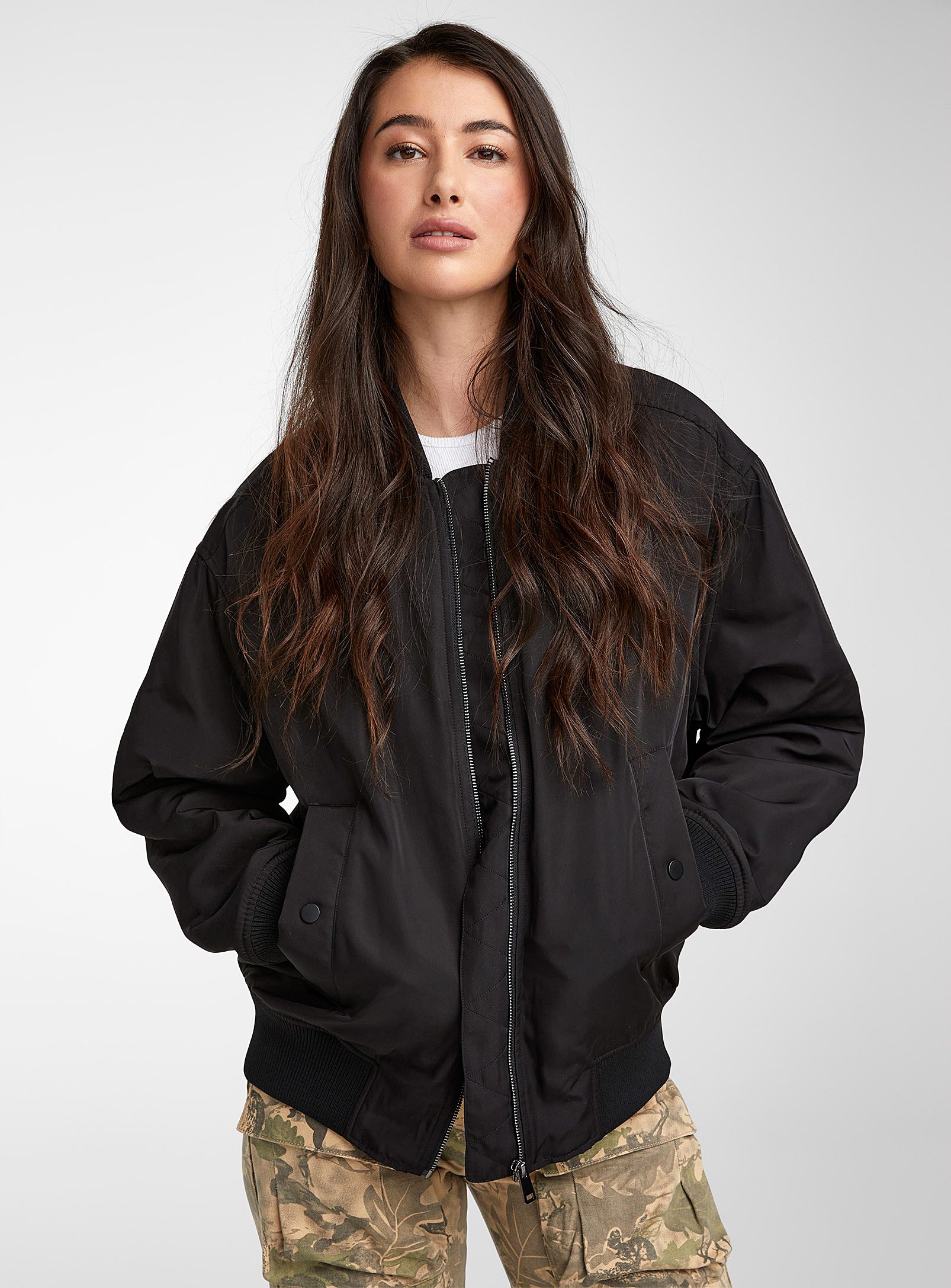 Icône - Women's Recycled polyester loose bomber jacket