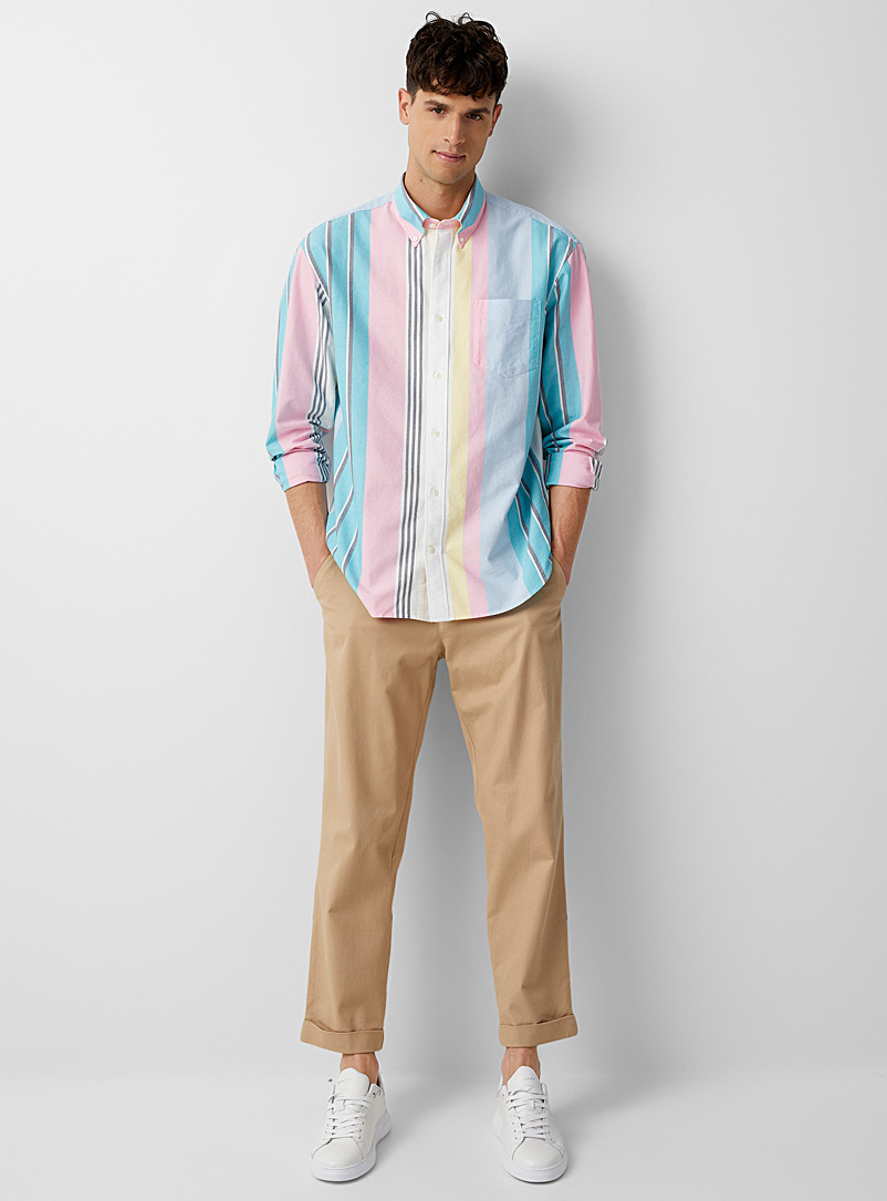 GANT: La chemise oxford rayures pastel verticales Coupe confort Rose pour homme