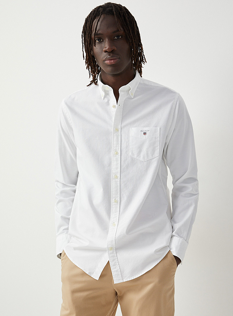 GANT White GANT Oxford shirt Comfort fit for men