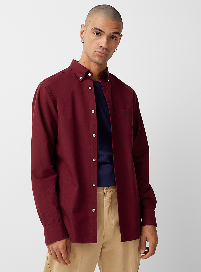 GANT Ruby Red Burgundy Oxford shirt Comfort fit for men