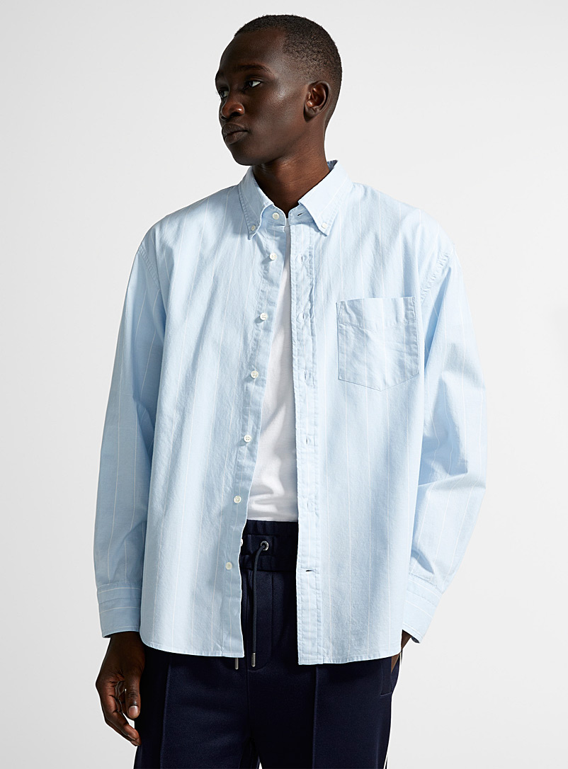 GANT Blue Banker-stripe pure cotton shirt Comfort fit for men