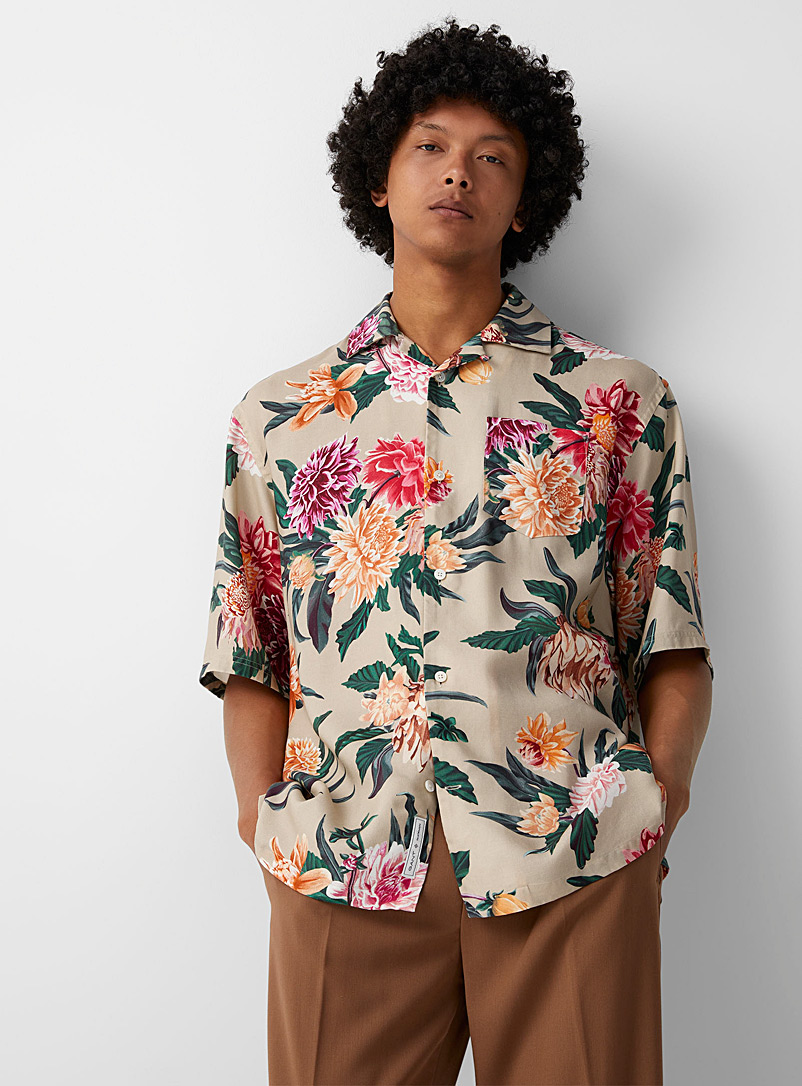 GANT: La chemise cabana éclat floral Brun pâle-taupe pour homme