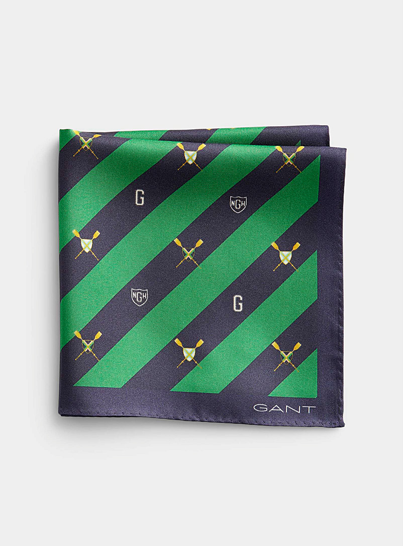 GANT Green Paddle coat of arms pocket square for men