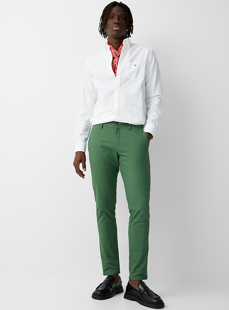 GANT Green Pigmented green chinos Straight fit for men