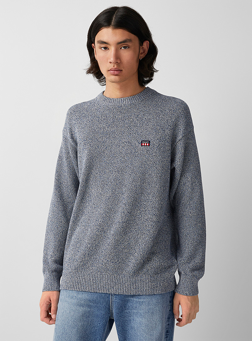 GANT Dark Blue Mixed-knit sweater for men