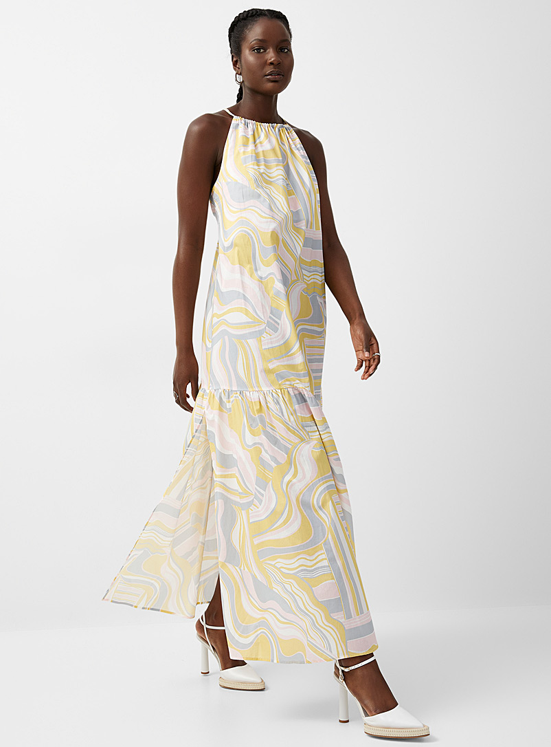 GANT Patterned Yellow Exquisite softness maxi dress Made with Liberty Fabric for women