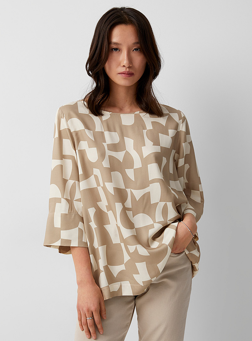 GANT Patterned Ecru Geometric abstraction blouse for women