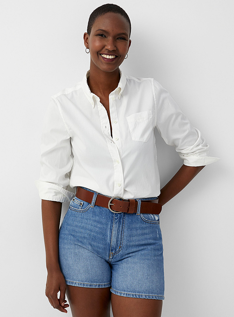 GANT: La chemise coton lavé à pochette Blanc pour femme