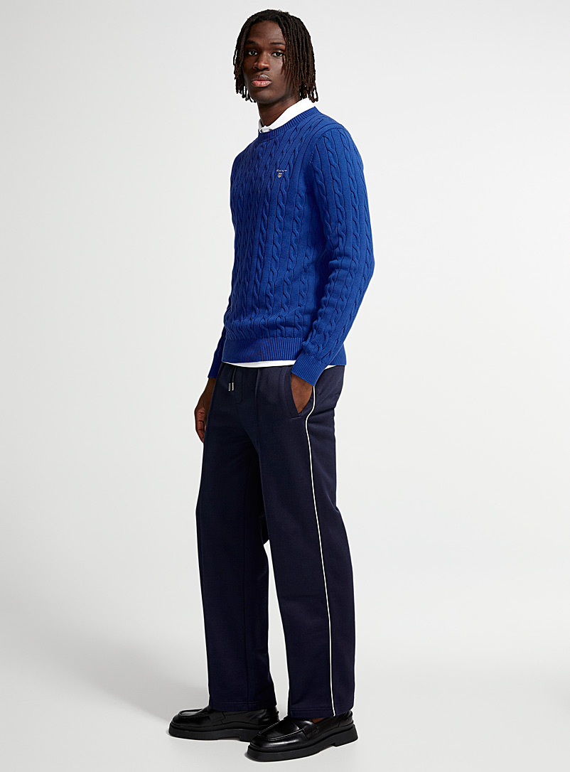 GANT Blue Twisted cable sweater for men
