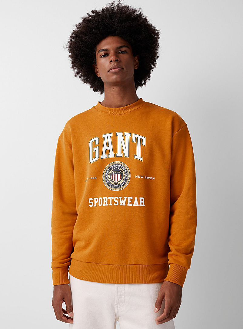 GANT Medium Orange Preppy logo sweatshirt for men