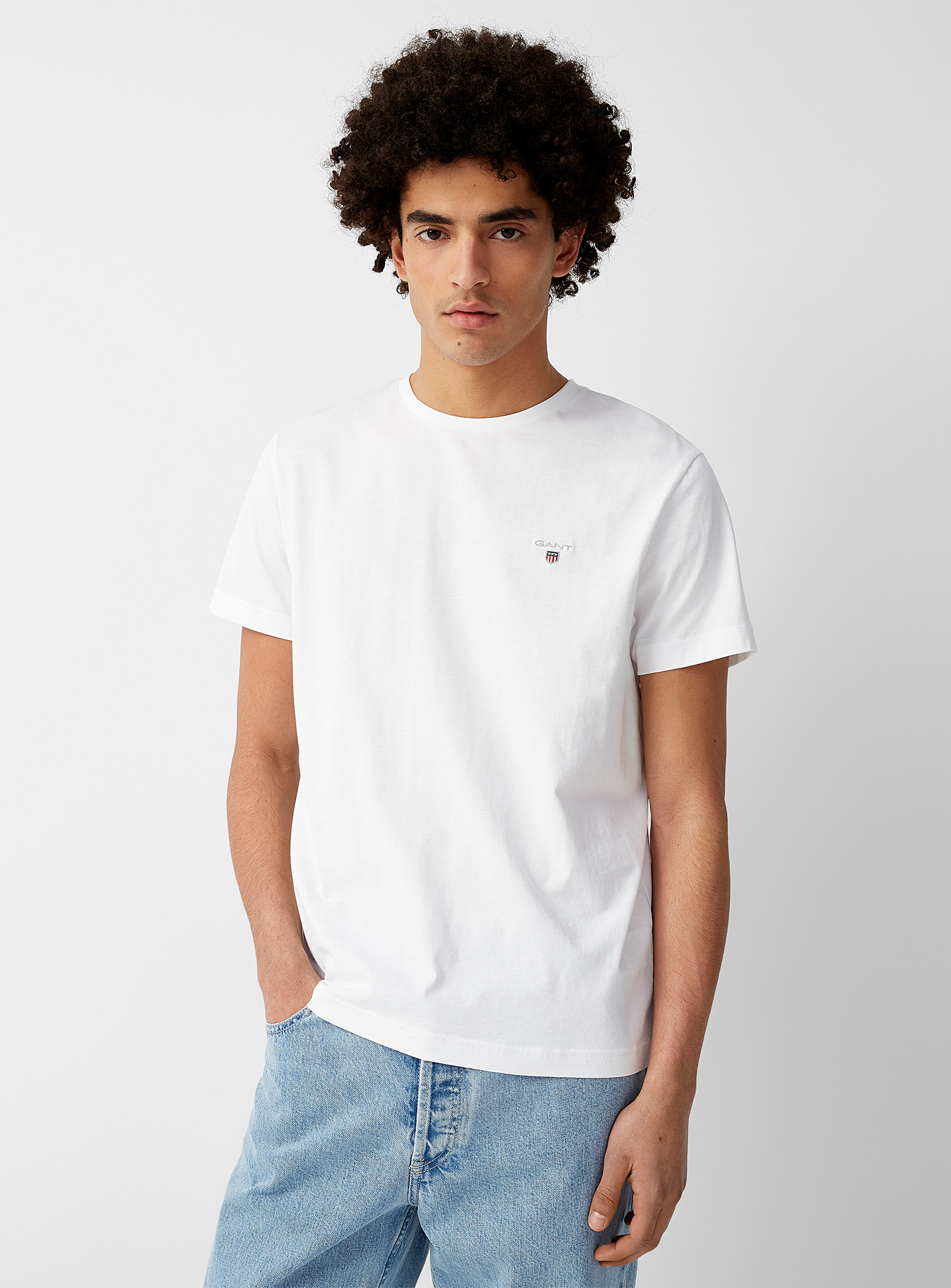 Gant Original Regular Shield T Shirt White In White