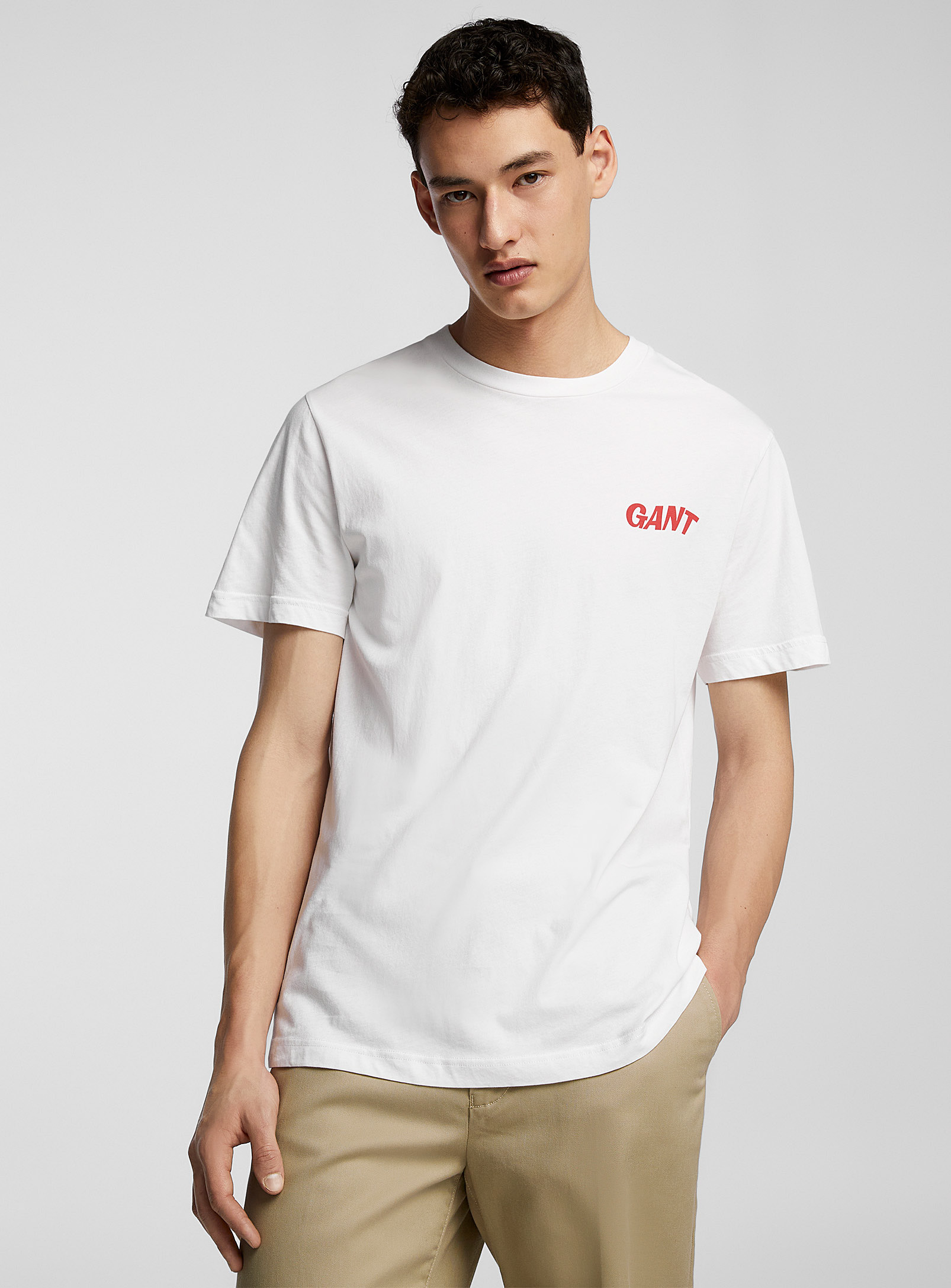 Gant Surf Academy T-shirt In Off White