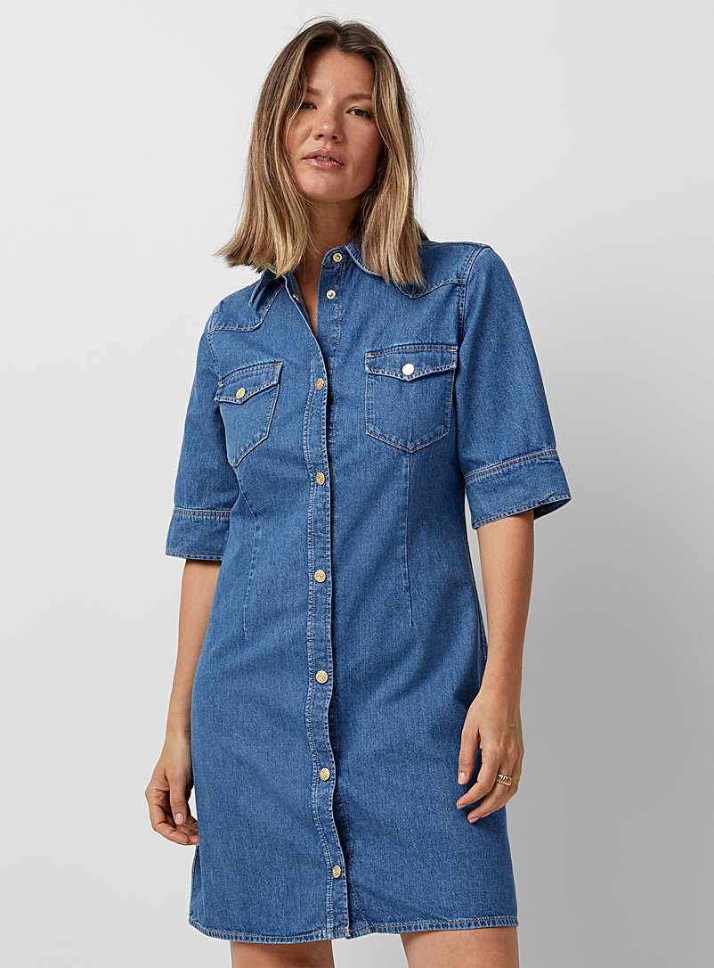 Flap-pocket denim dress | GANT | | Simons