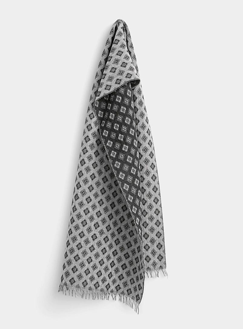 Le 31 Black Diamond wool-blend scarf for men