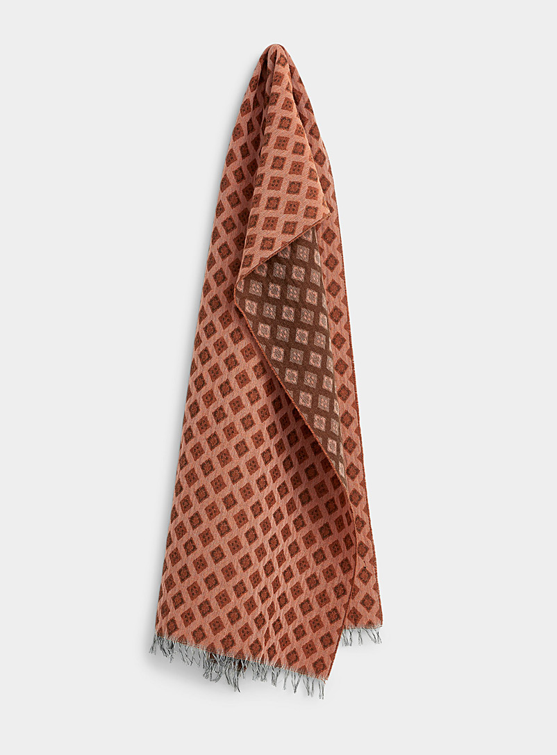 Le 31 Red Diamond wool-blend scarf for men