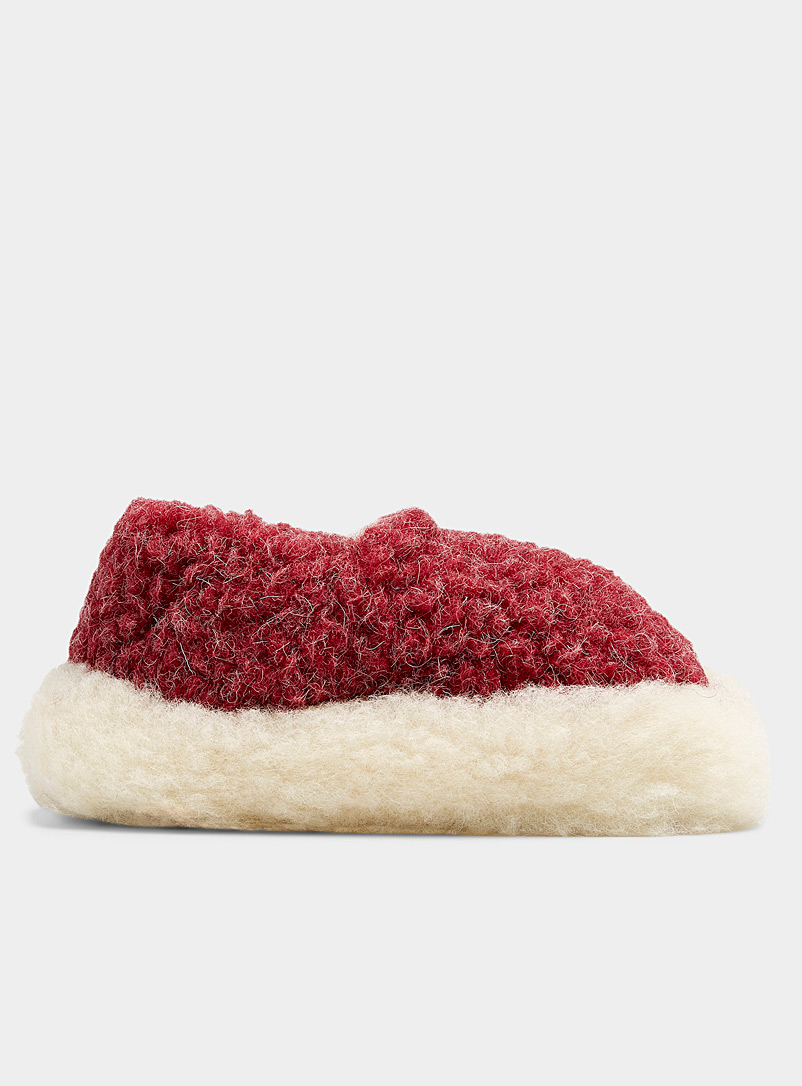 Yoko Red Oversized pure wool slippers Women for women