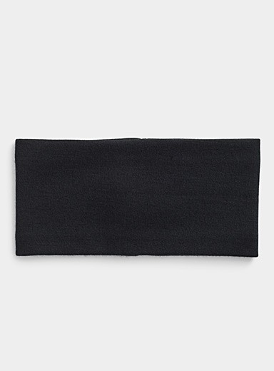 I.FIV5: Le bandeau large laine m&eacute;rinos Noir pour femme