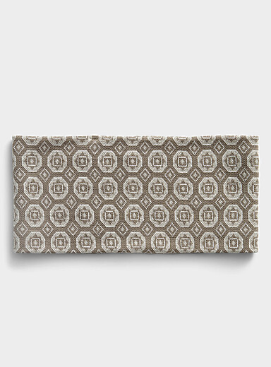 I.FIV5 Patterned Brown Wide merino wool headband for women
