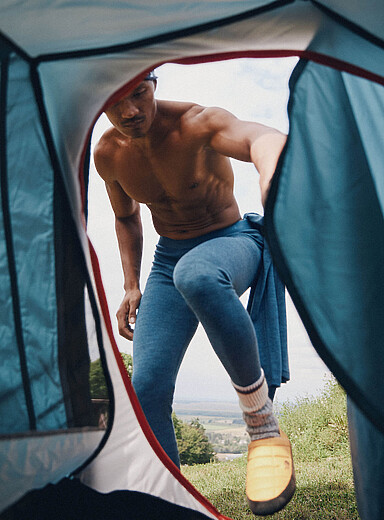 I.FIV5: Le legging thermique m&eacute;rinos responsable Bleu marine - Bleu nuit pour homme
