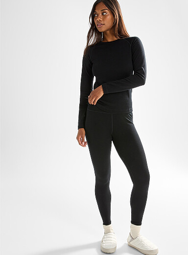 I.FIV5 Black Responsible merino wool thermal legging for women