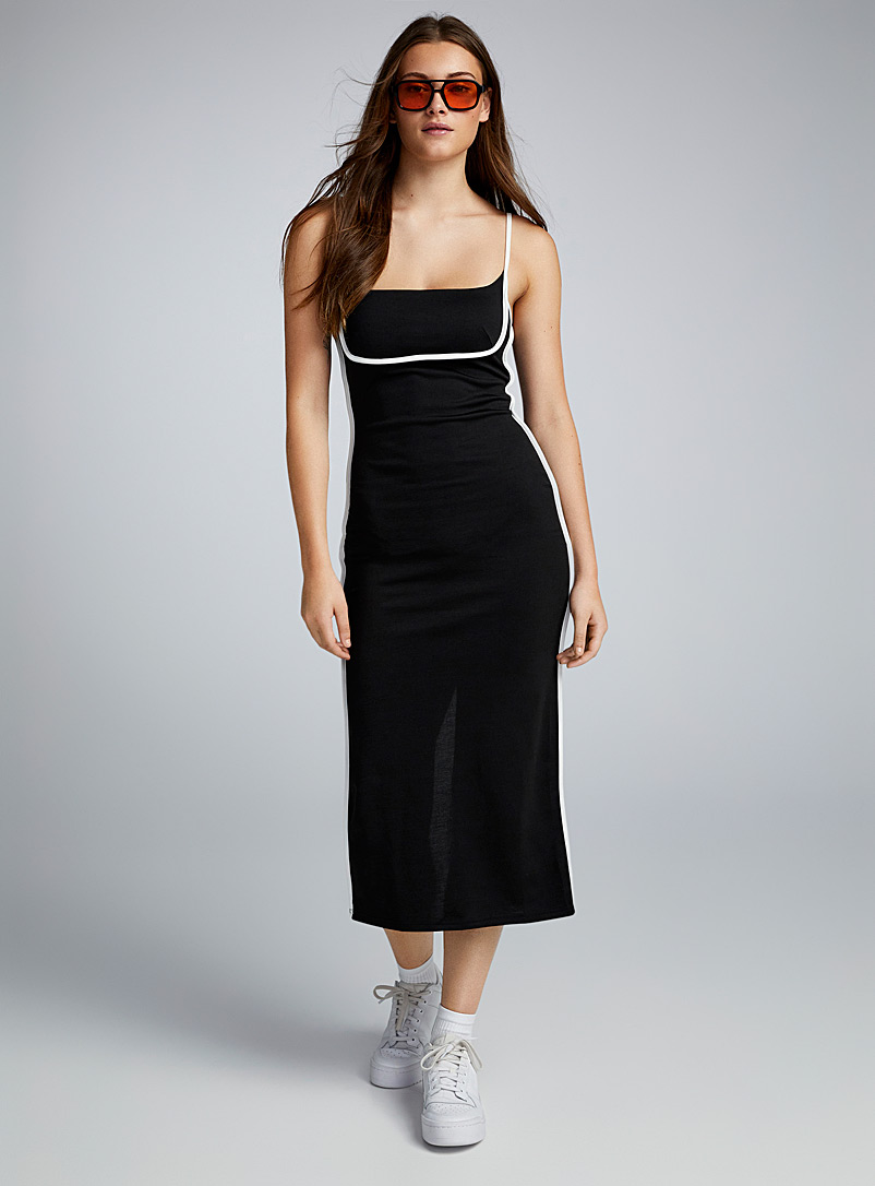 Twik Black Contrasting trim bust dress for women