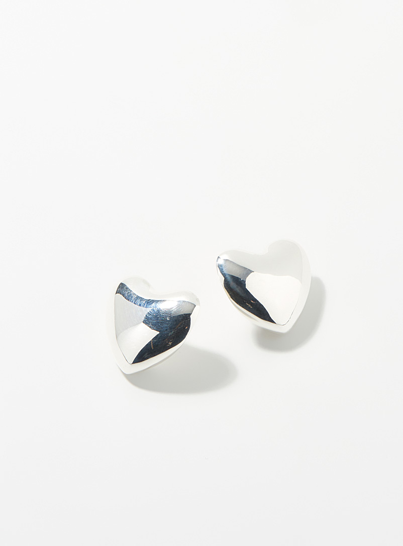 Annika Inez Silver Gorgeous heart earrings for women