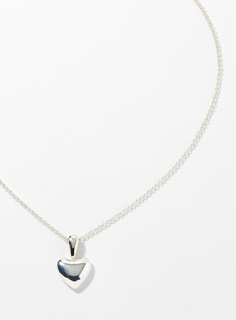 Annika Inez Silver Gorgeous heart chain for women