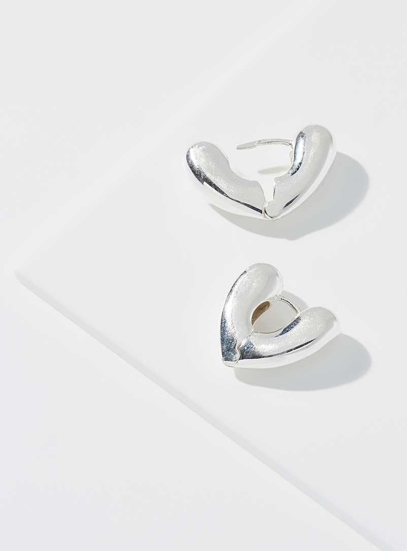 Annika Inez Silver Mini Heart earrings for women