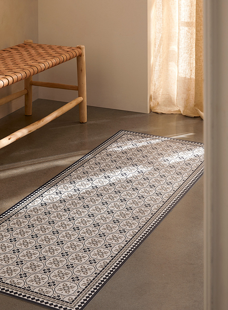 Simons Maison: Le tapis de couloir vinyle tuiles ornementales 61 x 152,5 cm Assorti