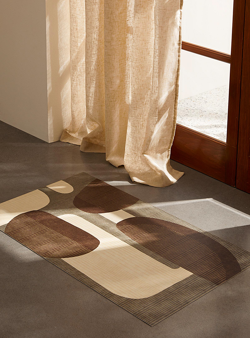 Simons Maison: Le tapis vinyle abstraction chaleureuse 51 x 86,5 cm Assorti