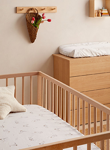 Perlimpinpin: L'ensemble de base pour b&eacute;b&eacute; 2 pi&egrave;ces Drap contour et housse pour matelas &agrave; langer Tropical