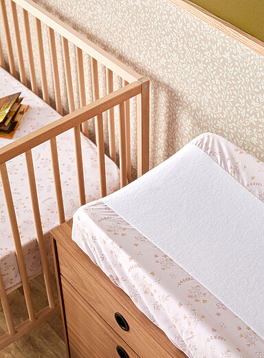 Perlimpinpin: L'ensemble de base pour b&eacute;b&eacute; 2 pi&egrave;ces Drap contour et housse pour matelas &agrave; langer Tropical