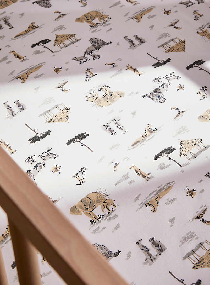 Perlimpinpin: L'ensemble de base pour b&eacute;b&eacute; 2 pi&egrave;ces Drap contour et housse pour matelas &agrave; langer Tropical