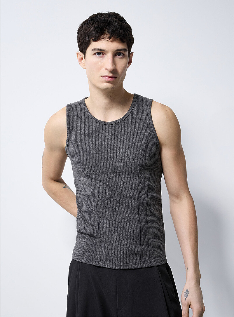Bustier insert ribbed tank Imported from Seoul product image (primary)