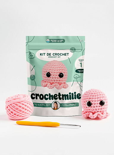 Le n&eacute;cessaire de crochet adorable pieuvre Niveau 1 - d&eacute;butant