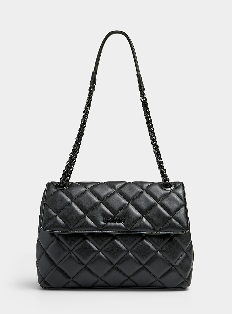 Lambert Black Sofia quilted flap bag for women