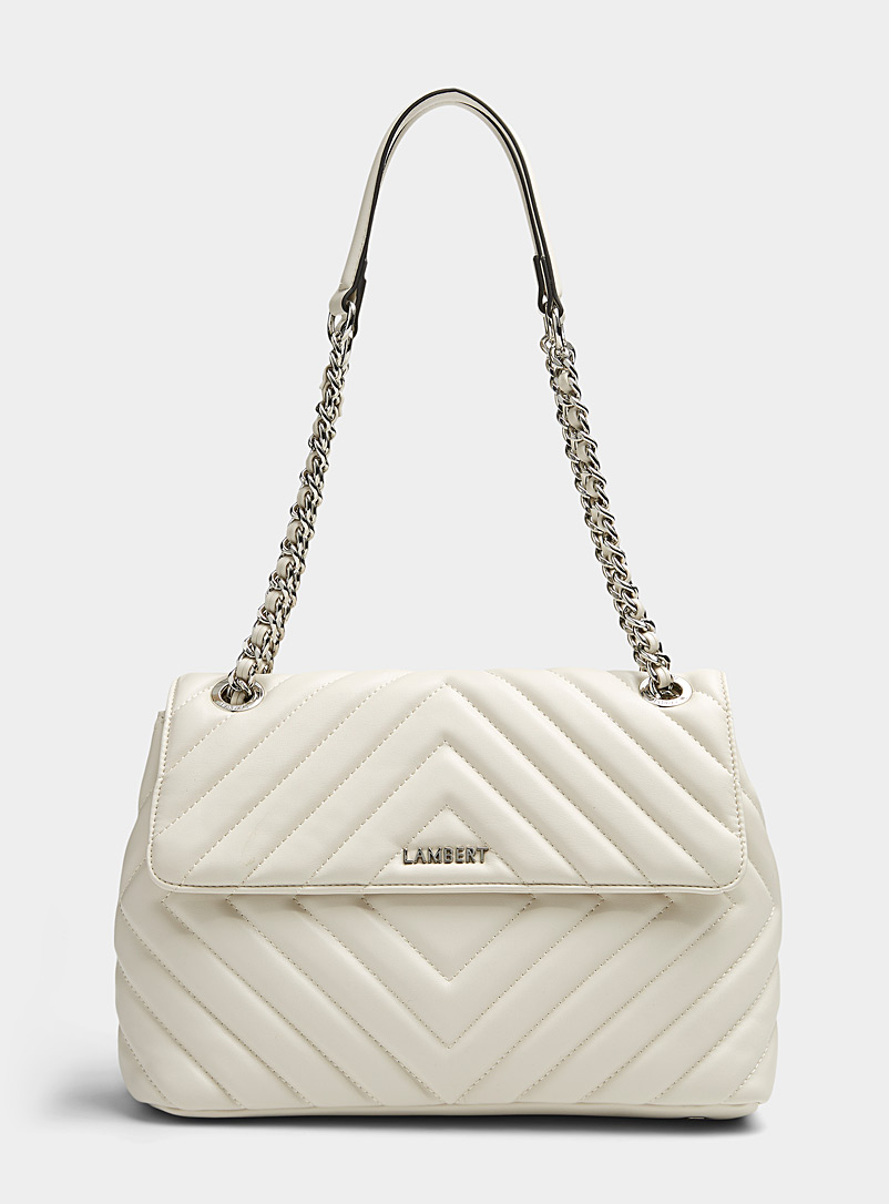 Lambert Ivory White Lisa quilted bag for women