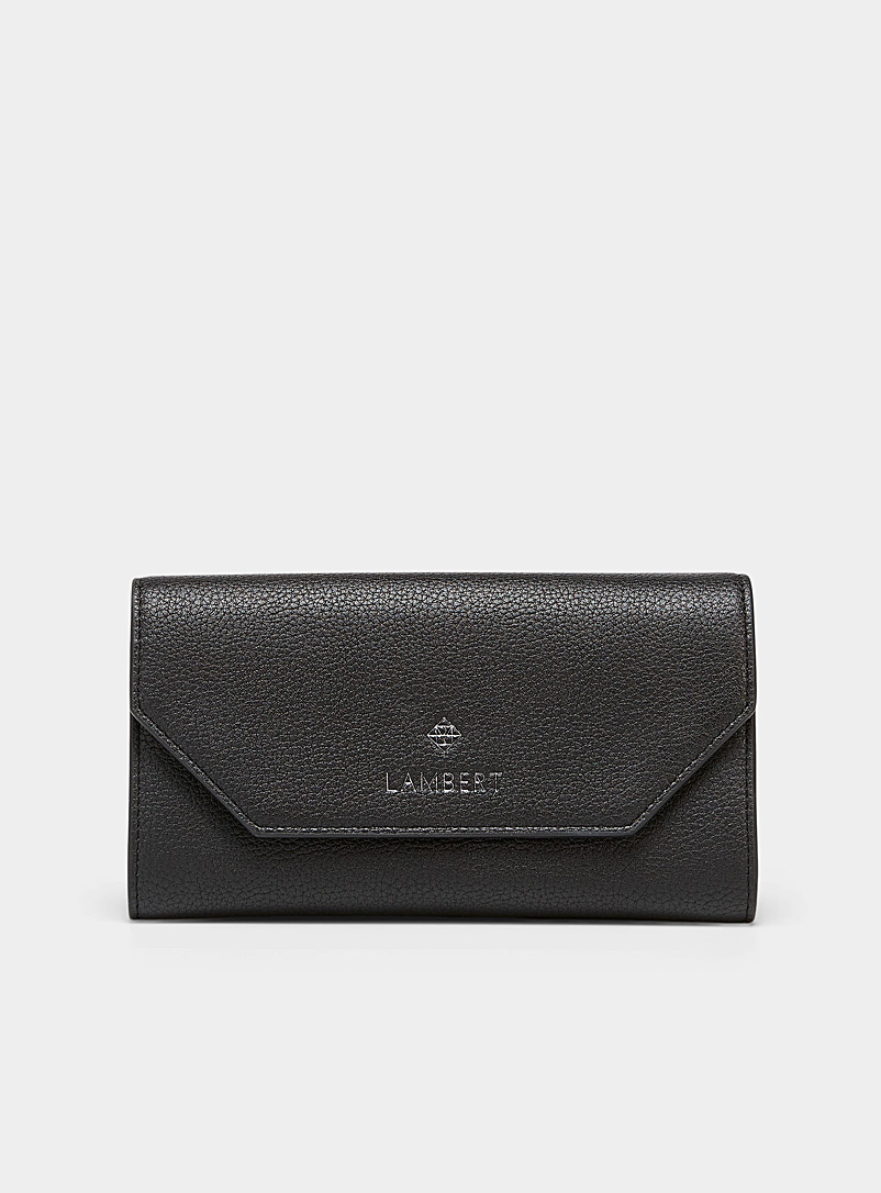 Lambert Black Nina flap wallet for women