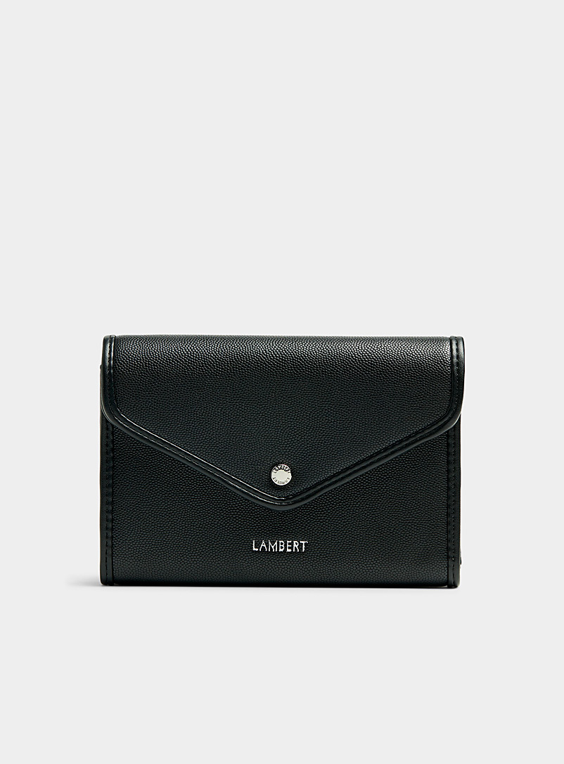 Lambert Black Abi flap wallet for women